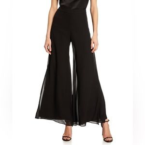 Veronique Young Black Layered Wide Leg Palazzo Long Pants | 12